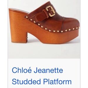 Brown Studded Platform Clogs